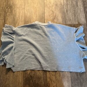 Altar'd State Blue Ruffled Asymmetrical Crop Top